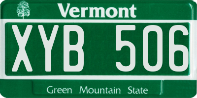 VT license plate XYB506