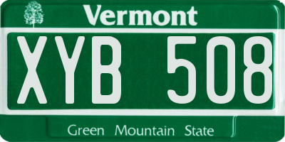 VT license plate XYB508