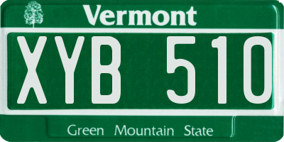 VT license plate XYB510