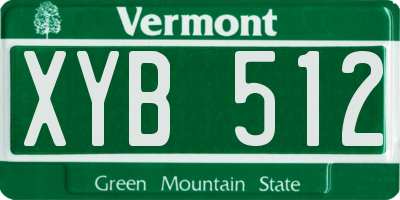 VT license plate XYB512