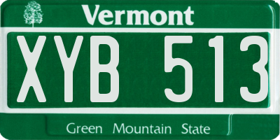 VT license plate XYB513