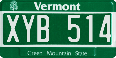 VT license plate XYB514