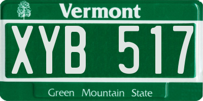 VT license plate XYB517
