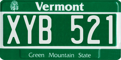 VT license plate XYB521