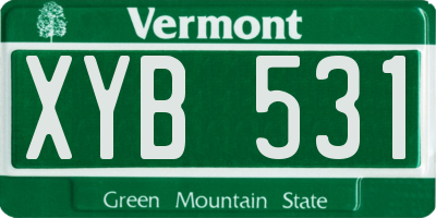 VT license plate XYB531