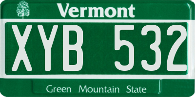 VT license plate XYB532
