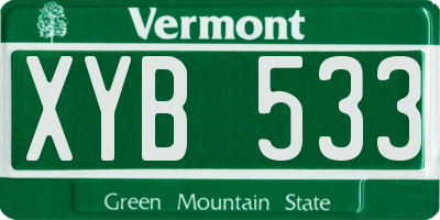 VT license plate XYB533