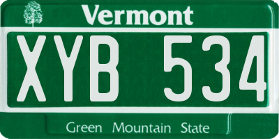 VT license plate XYB534