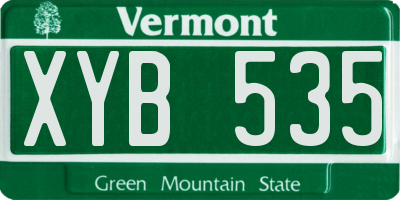 VT license plate XYB535