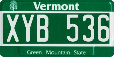 VT license plate XYB536