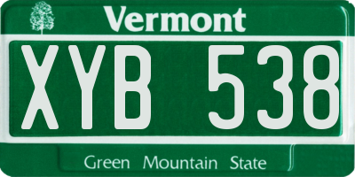 VT license plate XYB538