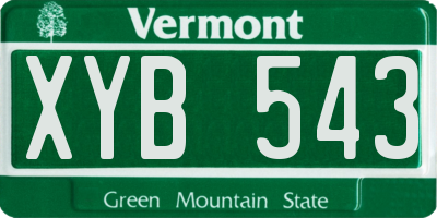 VT license plate XYB543