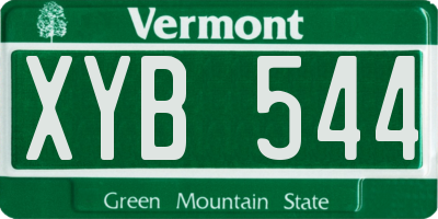 VT license plate XYB544
