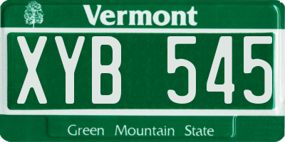 VT license plate XYB545