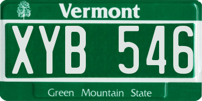VT license plate XYB546