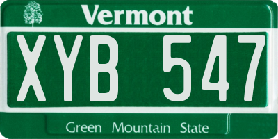 VT license plate XYB547