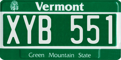 VT license plate XYB551