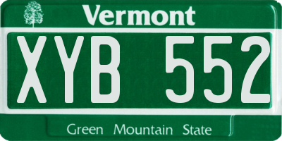 VT license plate XYB552