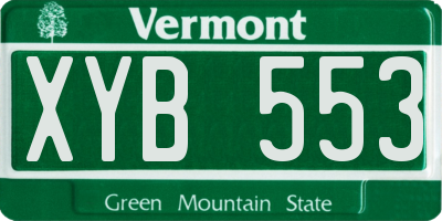 VT license plate XYB553