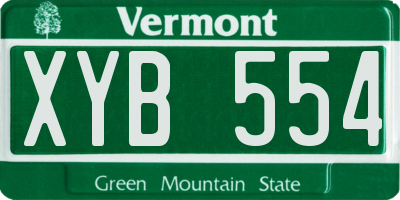 VT license plate XYB554