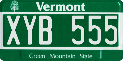 VT license plate XYB555
