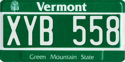 VT license plate XYB558