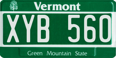 VT license plate XYB560