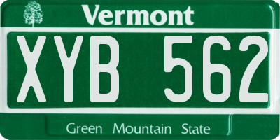 VT license plate XYB562