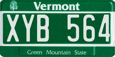 VT license plate XYB564