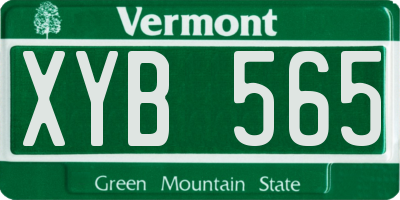 VT license plate XYB565