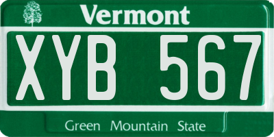 VT license plate XYB567