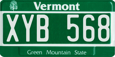 VT license plate XYB568