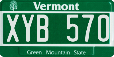 VT license plate XYB570