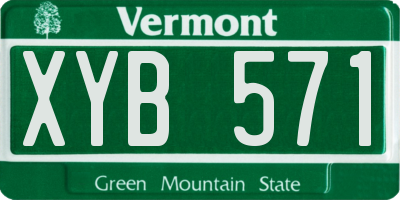 VT license plate XYB571
