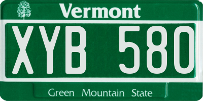 VT license plate XYB580