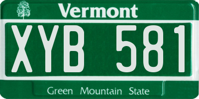 VT license plate XYB581