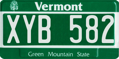 VT license plate XYB582