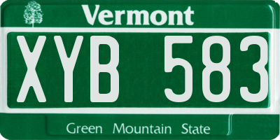 VT license plate XYB583