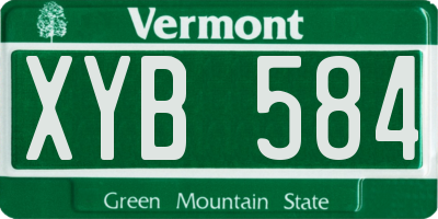 VT license plate XYB584