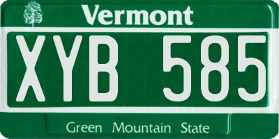 VT license plate XYB585