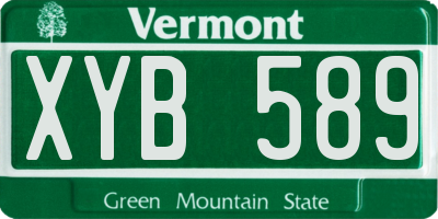 VT license plate XYB589