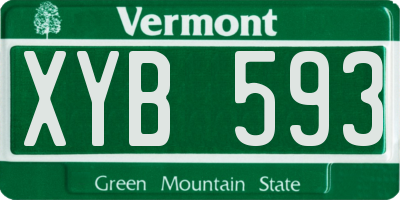 VT license plate XYB593