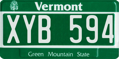VT license plate XYB594