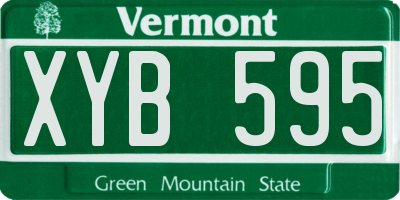 VT license plate XYB595