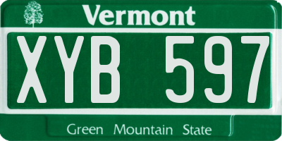 VT license plate XYB597
