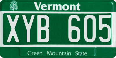 VT license plate XYB605