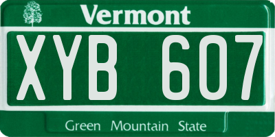 VT license plate XYB607