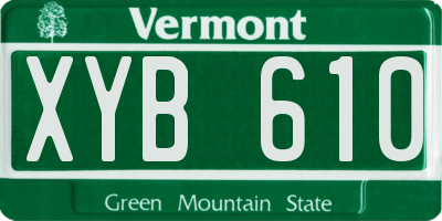 VT license plate XYB610