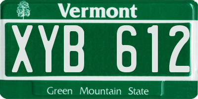 VT license plate XYB612