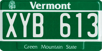 VT license plate XYB613